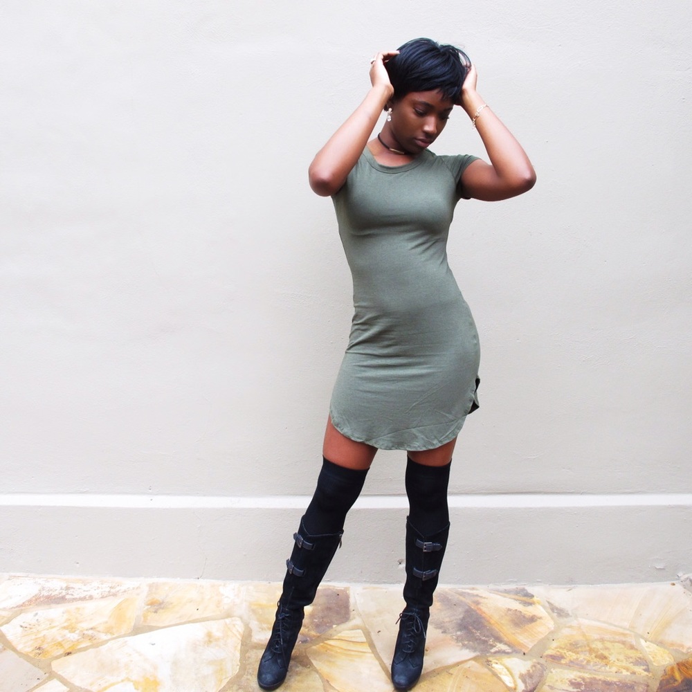 Short Sleeves High and Low T-shirt Dress