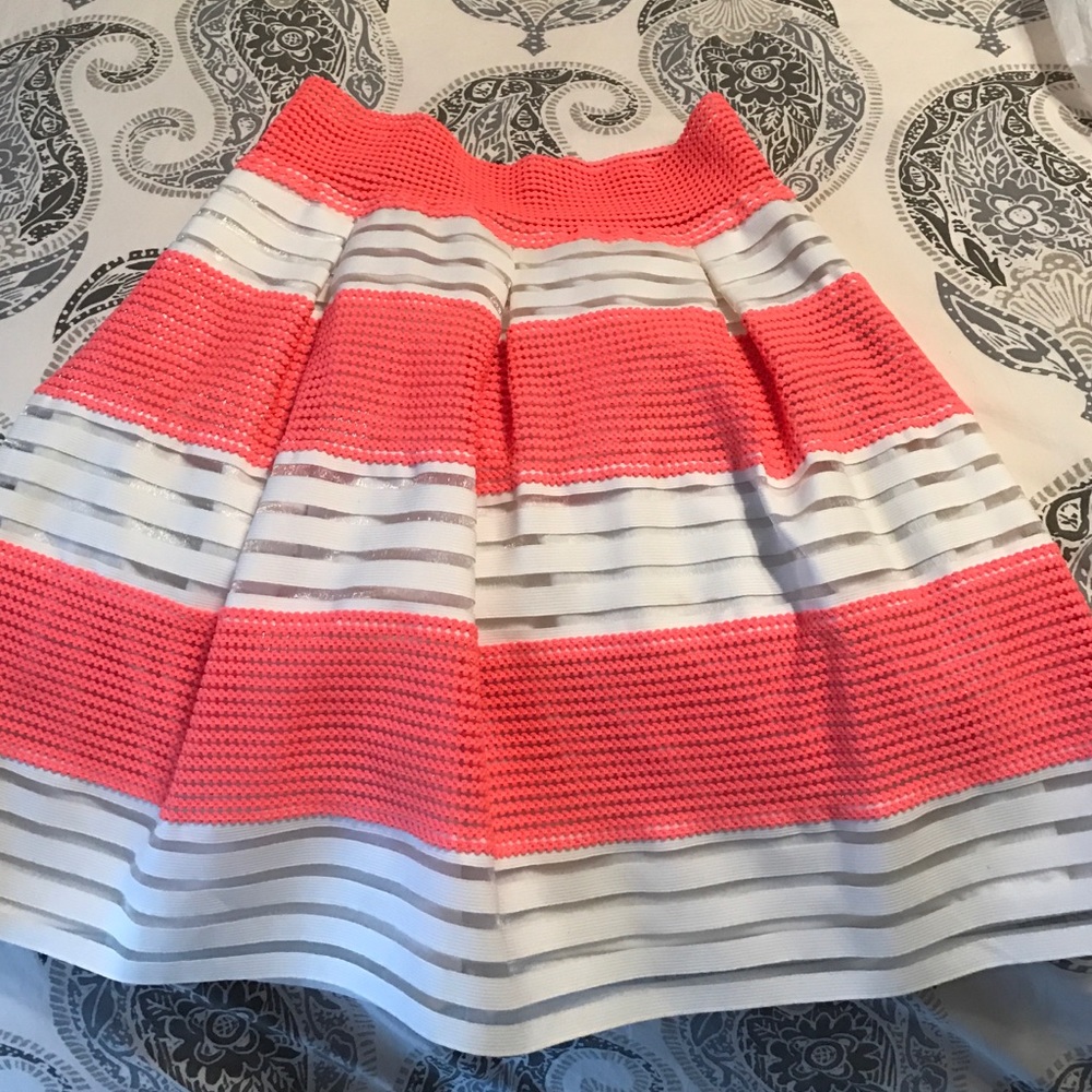 Orange and White Skirt, size small