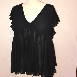 Zara pleated v neck blouse