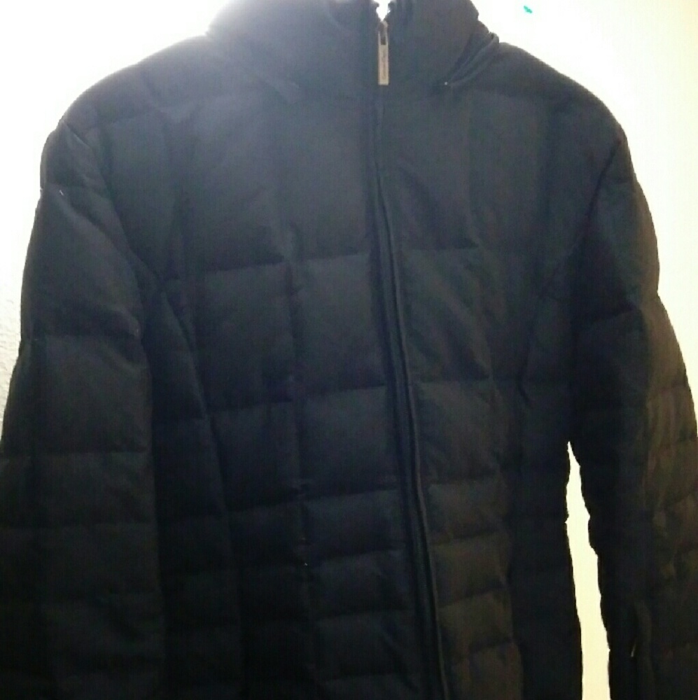 Black Calvin Klein bubble coat