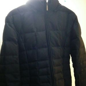 Black Calvin Klein bubble coat