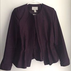 h&m dark purple fitted blazer