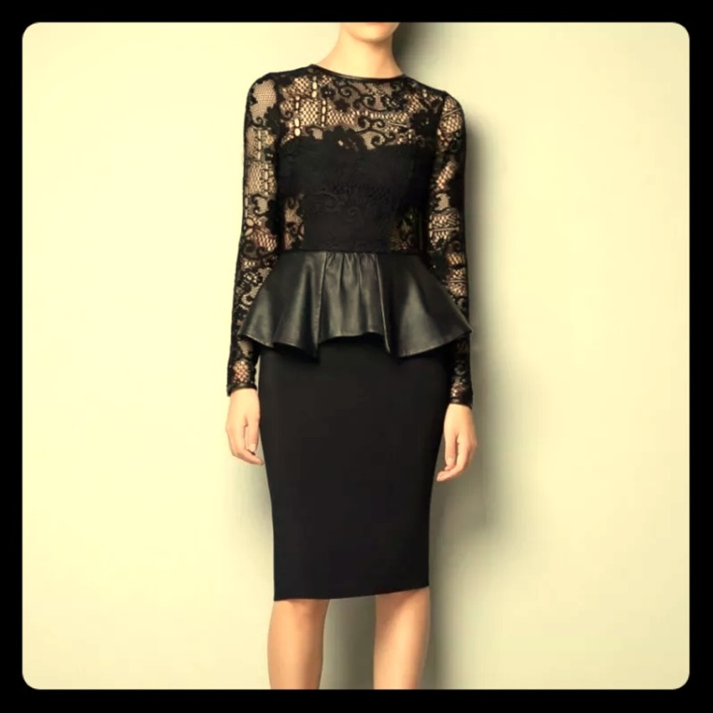 Zara leather peplum dress