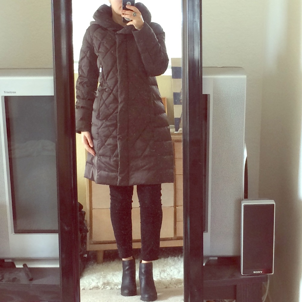 Gallery down winter coat with hood - brown