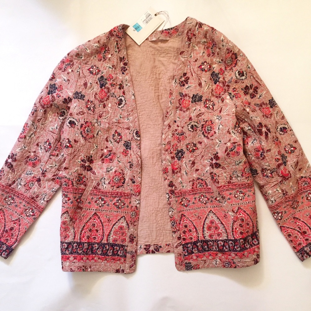 Pink light weight floral jacket. M&S