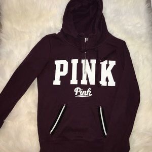 Maroon VS Pink 1/2 zip Hoodie