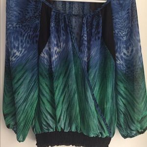 Xoxo cheetah print colorful blouse