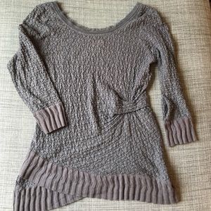 Anthropologie Deletta Gray Lace Top