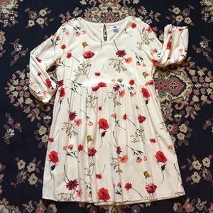 3/4 sleeve floral dress