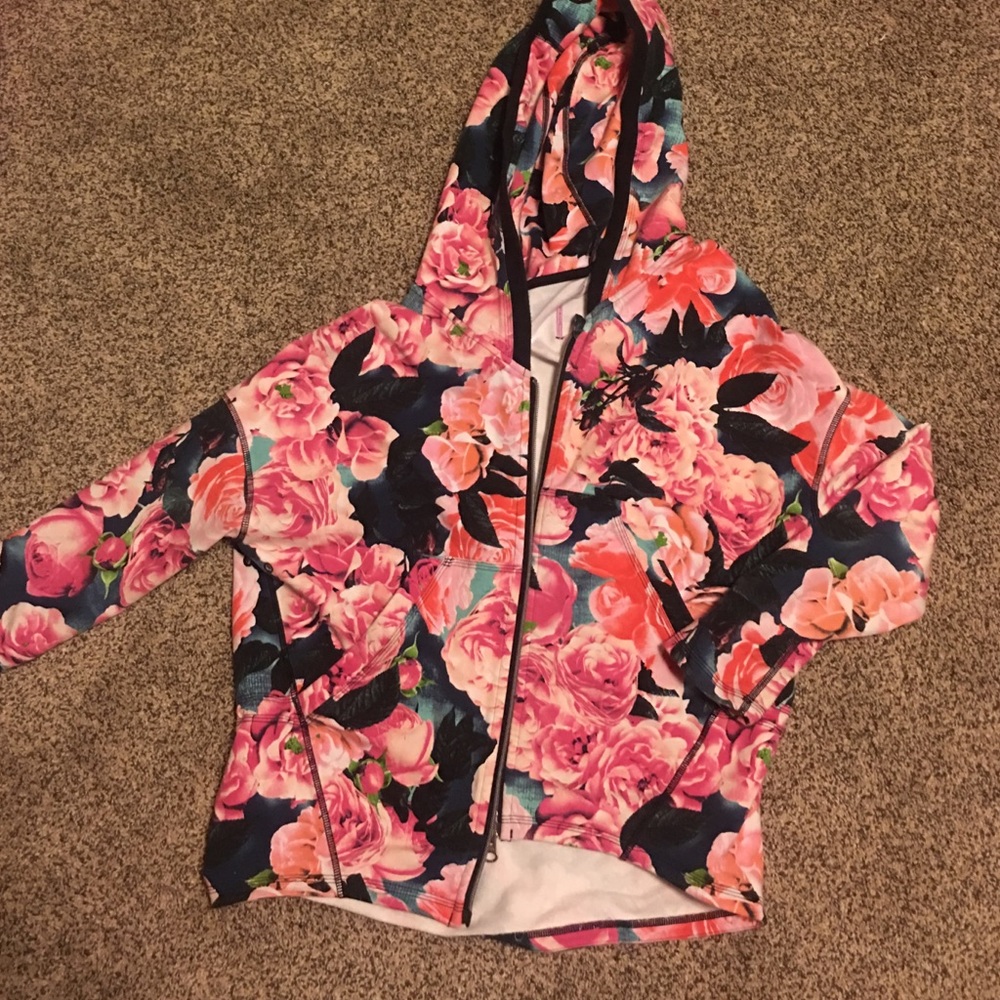 Lulu floral zip hoodie