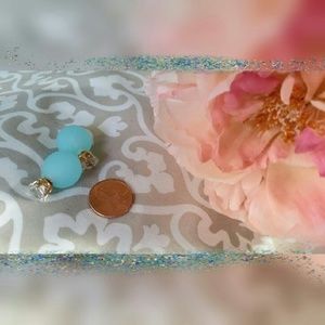 Jewelry - Double Sided Aqua Glass Stud Earrings Jewelry - Double Sided Aqua Glass Stud Earrings