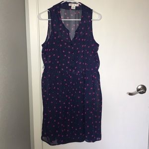 Heart pattern sheer dress with lining