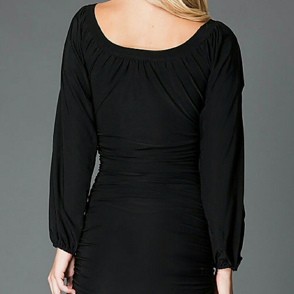 *NEW PRICE*Black Cocktail Dress with Long Sleeves - Picture 3 of 3