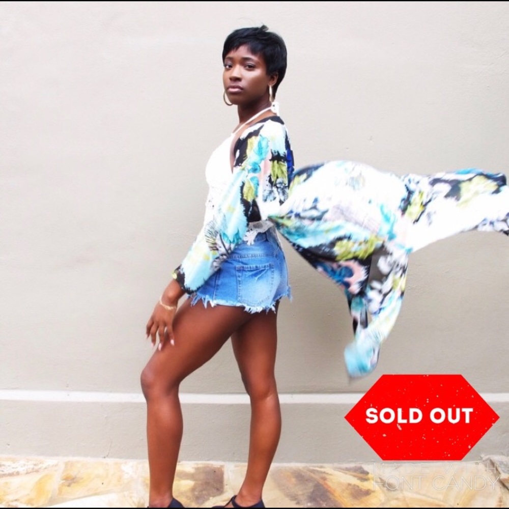 Printed Chiffon Long Kimono