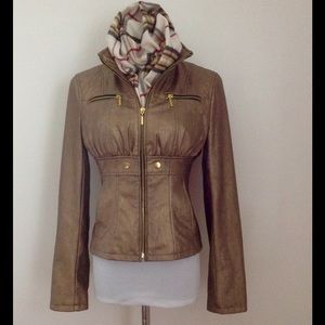 Arden B SzS Metallic AntiqueGold MotoStyle Jacket