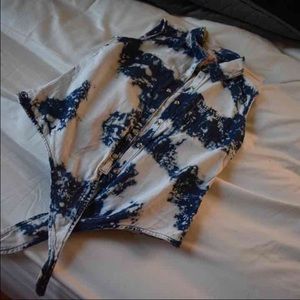 Sleeveless acid wash top