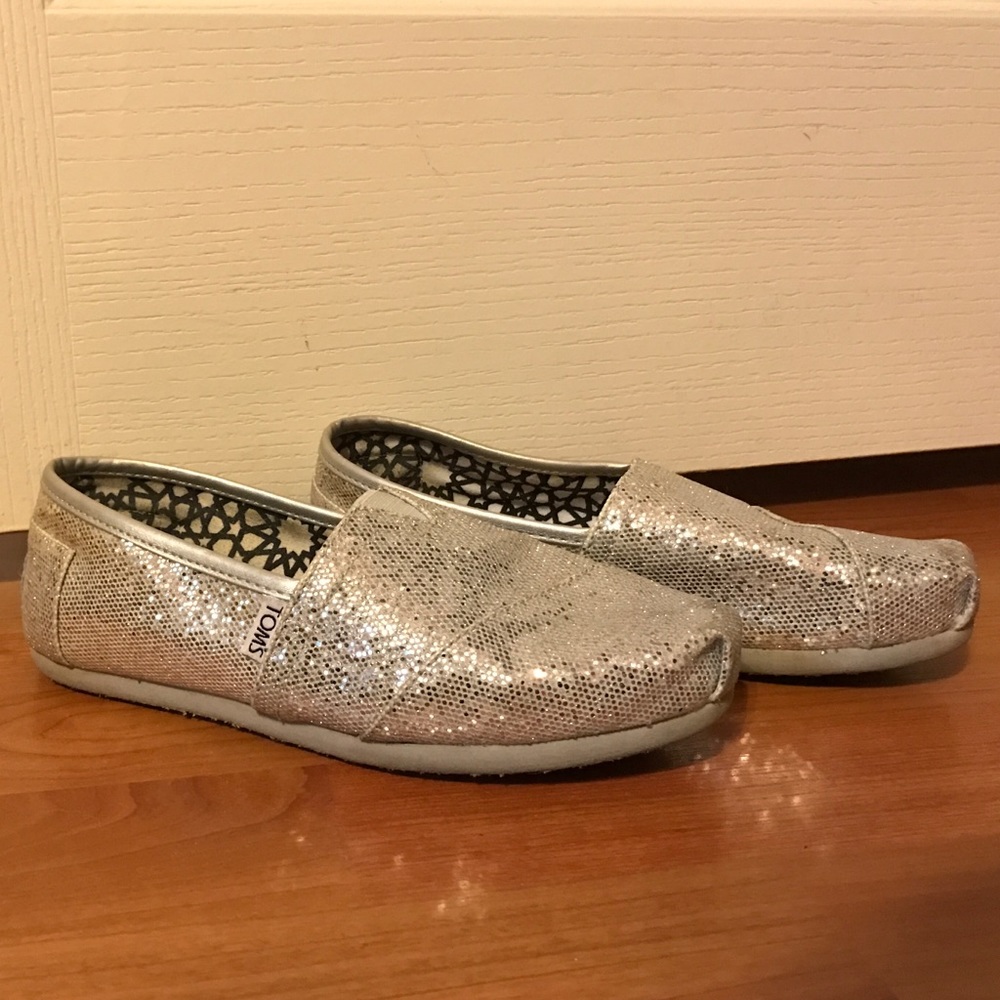 Silver Sparkly Toms
