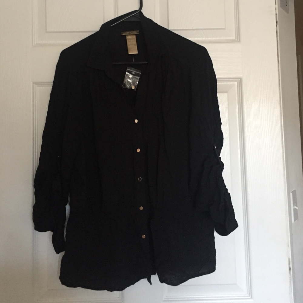Black button down blouse