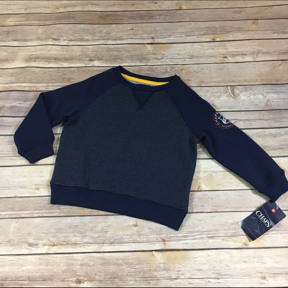 NEW NWT Chaps Sport Blue Gray Sweatshirt 2/2T - Picture 1 of 4
