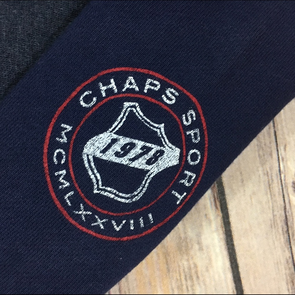 NEW NWT Chaps Sport Blue Gray Sweatshirt 2/2T - Picture 3 of 4
