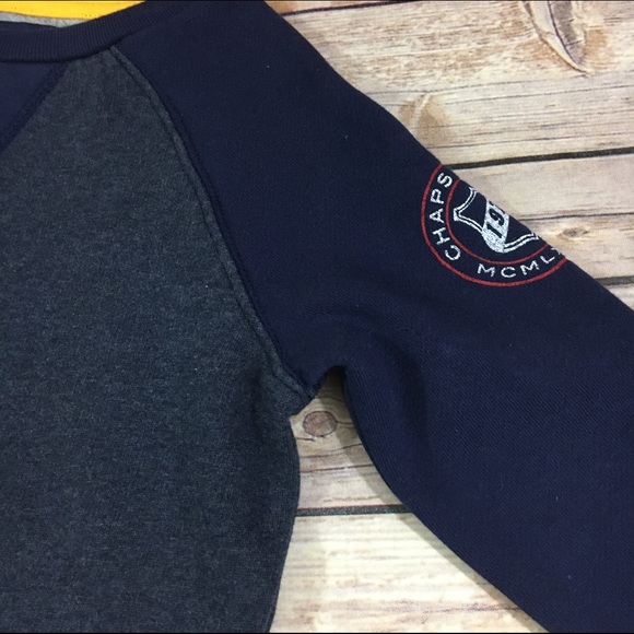 NEW NWT Chaps Sport Blue Gray Sweatshirt 2/2T - Picture 2 of 4