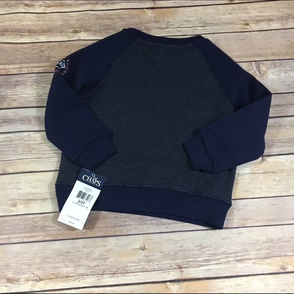 NEW NWT Chaps Sport Blue Gray Sweatshirt 2/2T - Picture 4 of 4