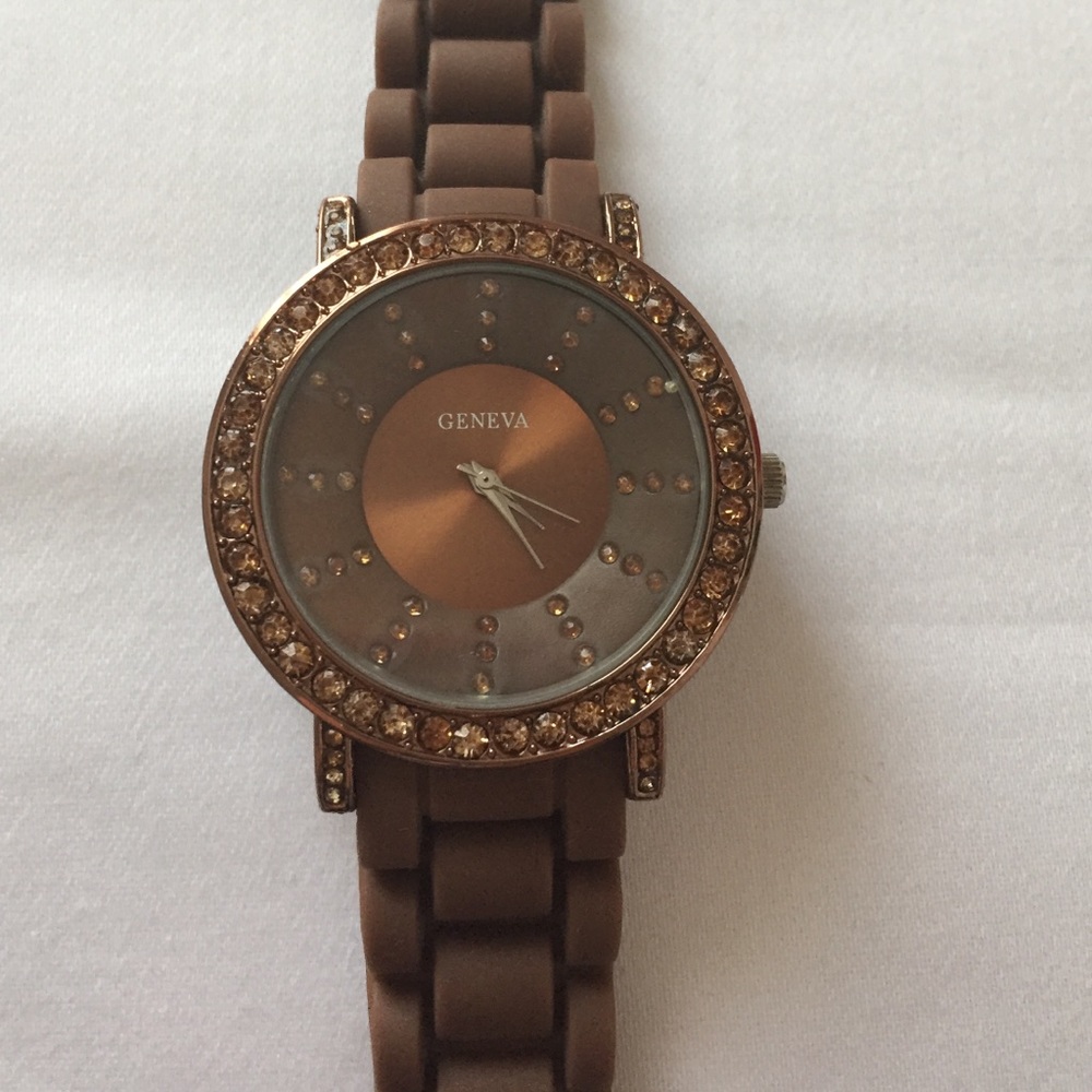 Brown Geneva watch