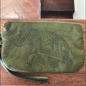 Lucky Brand olive wrist purse