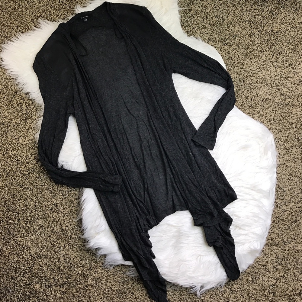 [Timing] Thin Gray/Black Lightweight Cardigan