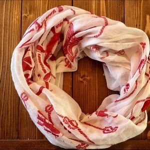 NWOT Red & White Nautical Scarf