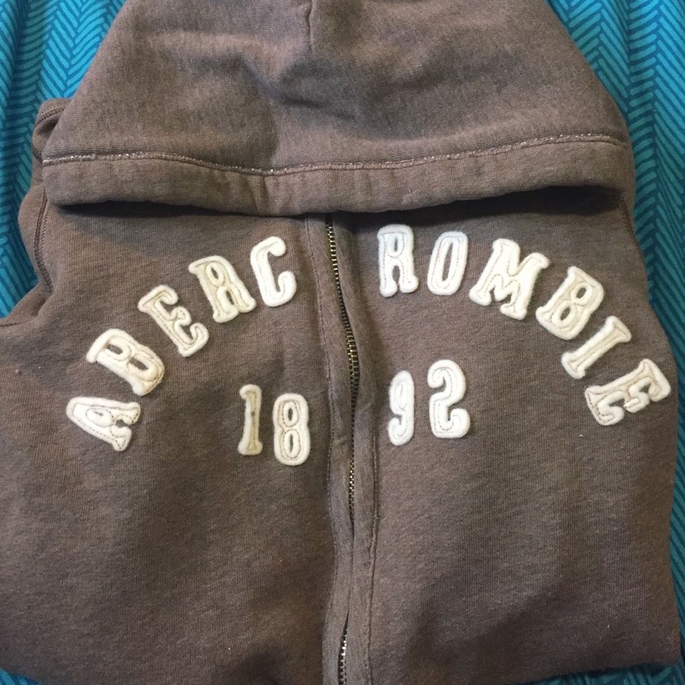 Brown Abercrombie Zip Hoodie