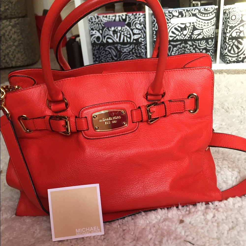 Michael Kors Medium Satchel.  Color=Mandarin