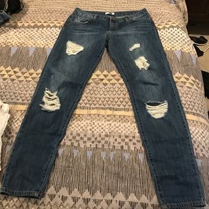Distressed jeans