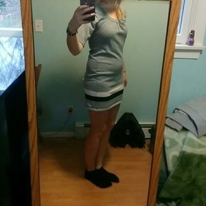 Grey Stretchy Sweater Dress