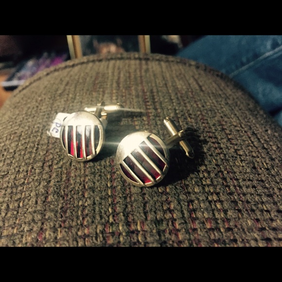 Vintage Gold tone Red Ruby Cufflinks by SWANK - Picture 1 of 1