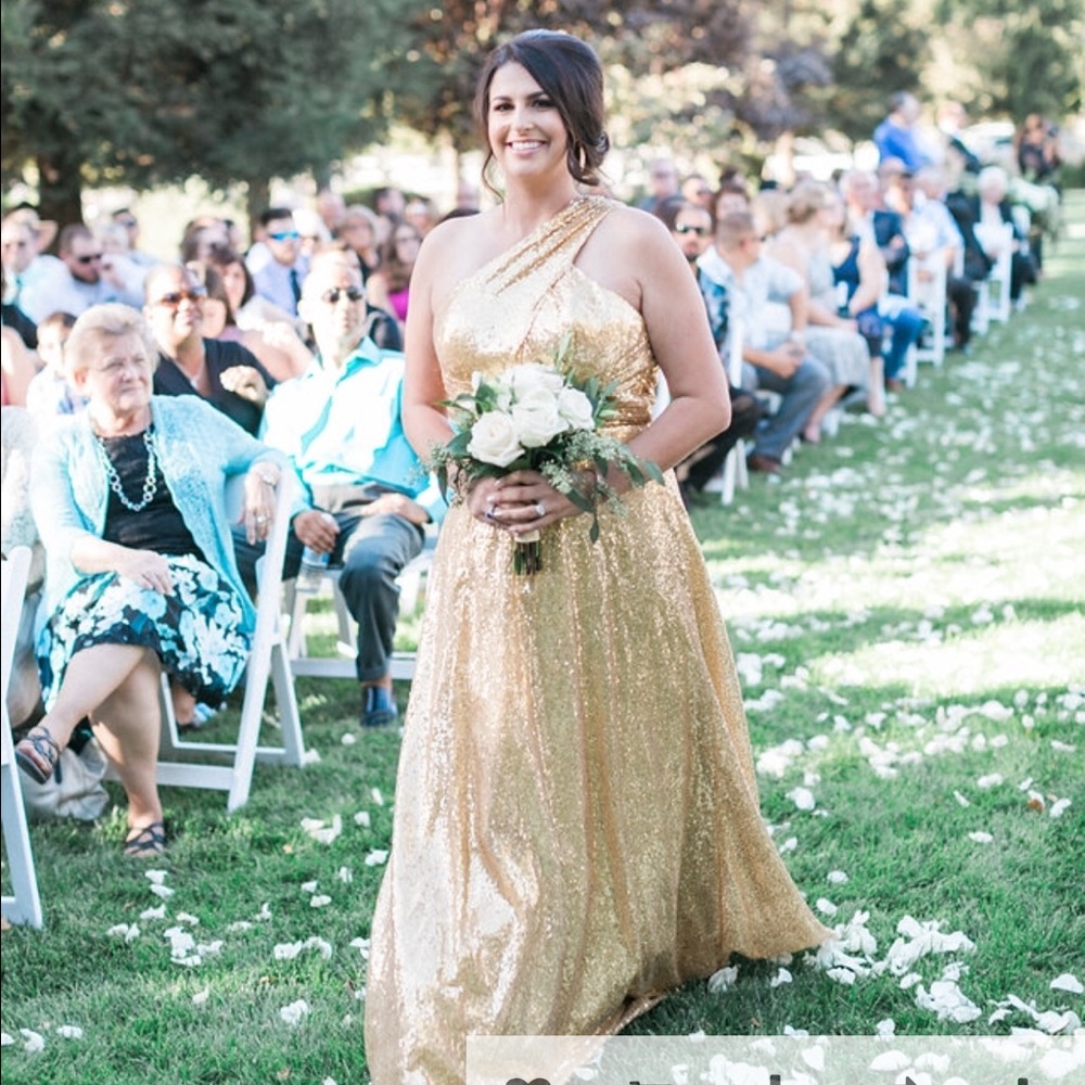 Gold sequin dress