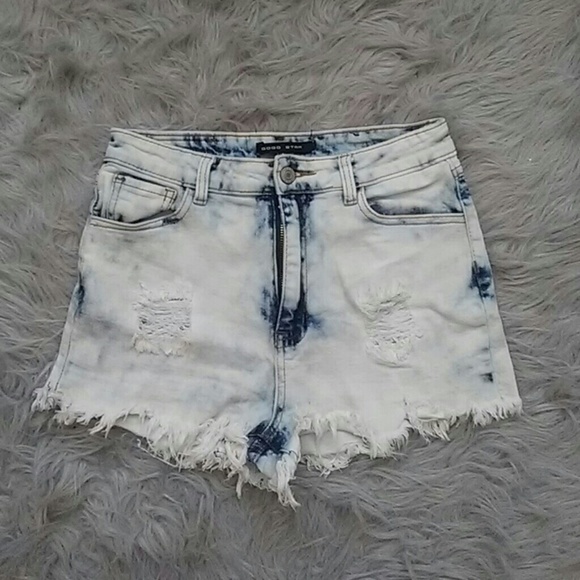 Pants - High waist shorts acid wash