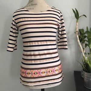 J. Crew 3/4 sleeves top