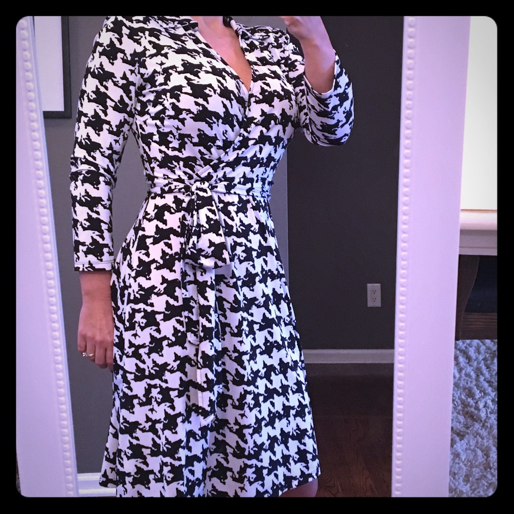 INC wrap dress. Black and white.