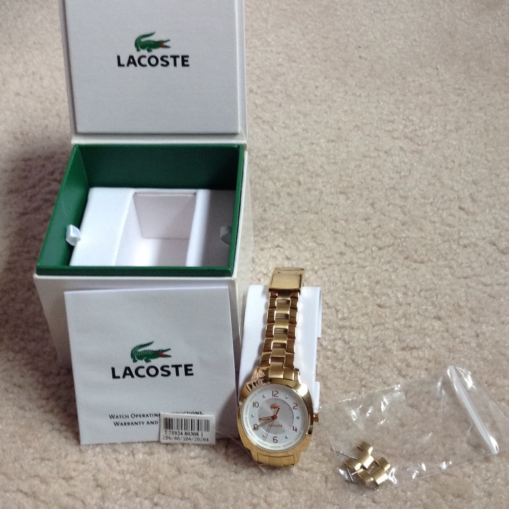 Authentic gold Lacoste watch