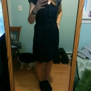 Dark Blue Linen/Rayon Dress by Merona