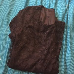 Black Lace Short Sleeve Top