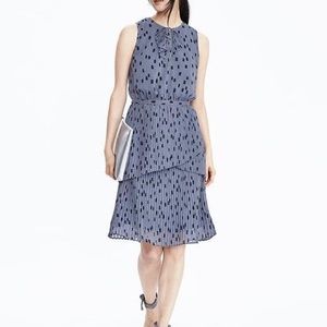 Pleated Dot-print Dress