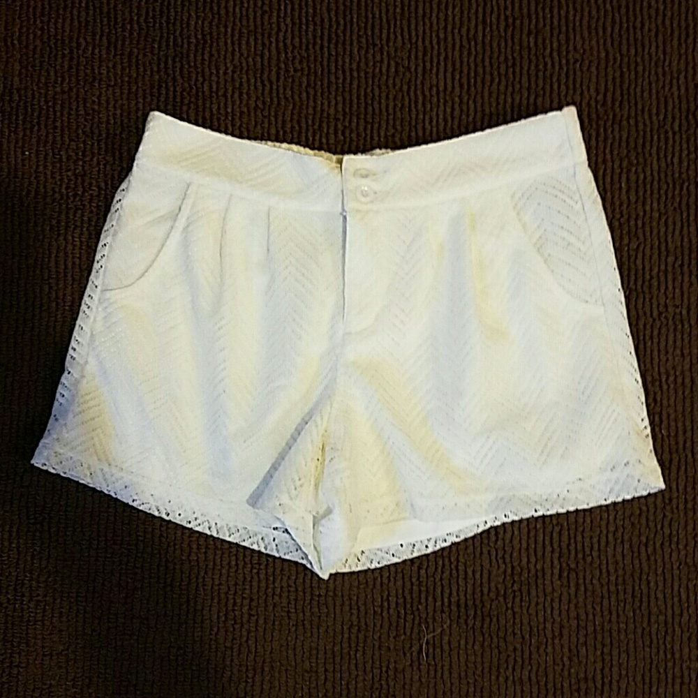 Bebop white fabric shorts