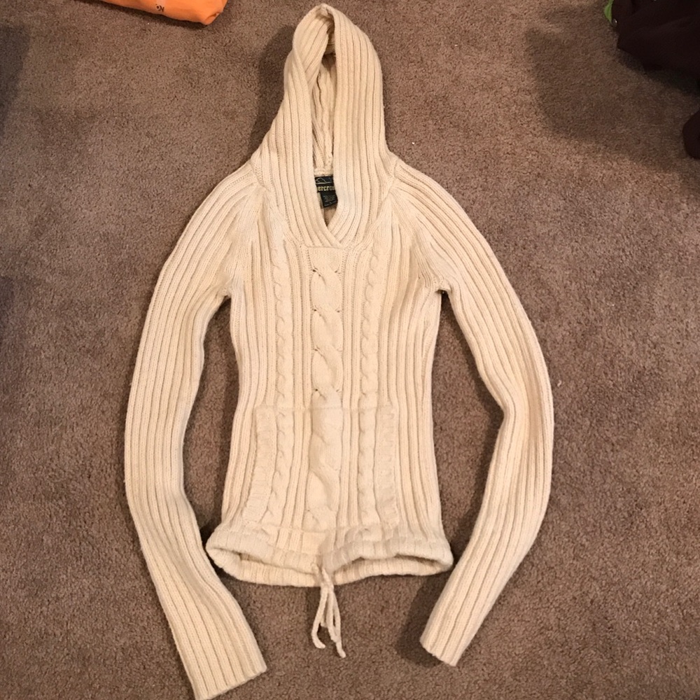 abercrombie Hooded Cable Knit Sweater