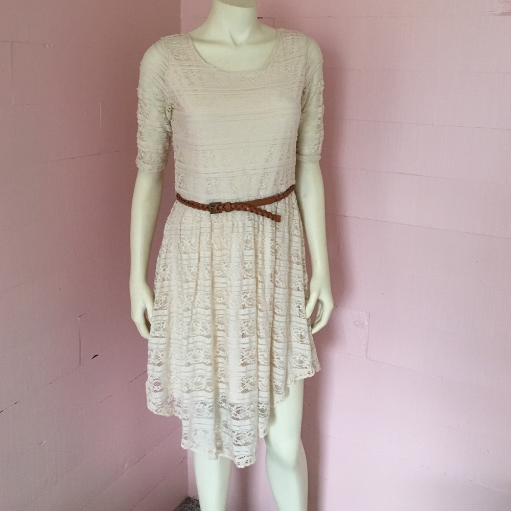 Rewind "In Bloom" Lace Dress with Belt NWT