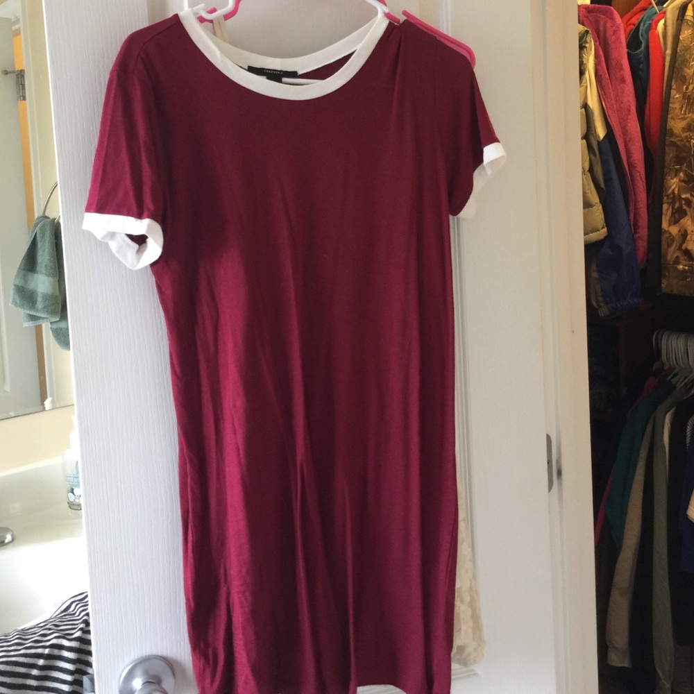 Red and white t-shirt dress