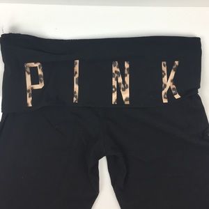 VS PINK Cropped Yoga Pants - Black Band