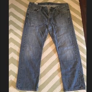 Levi jeans, dark denim with gray wash