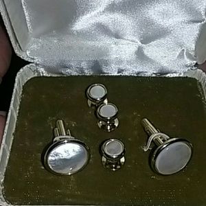 Vintage mother of pearl & gold cufflink & Tux